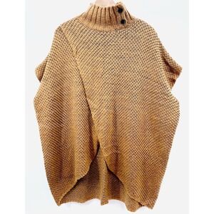 Simply Noelle Cable Knit Poncho Womens Sz 8/10 Rust Color Pullover Q1036